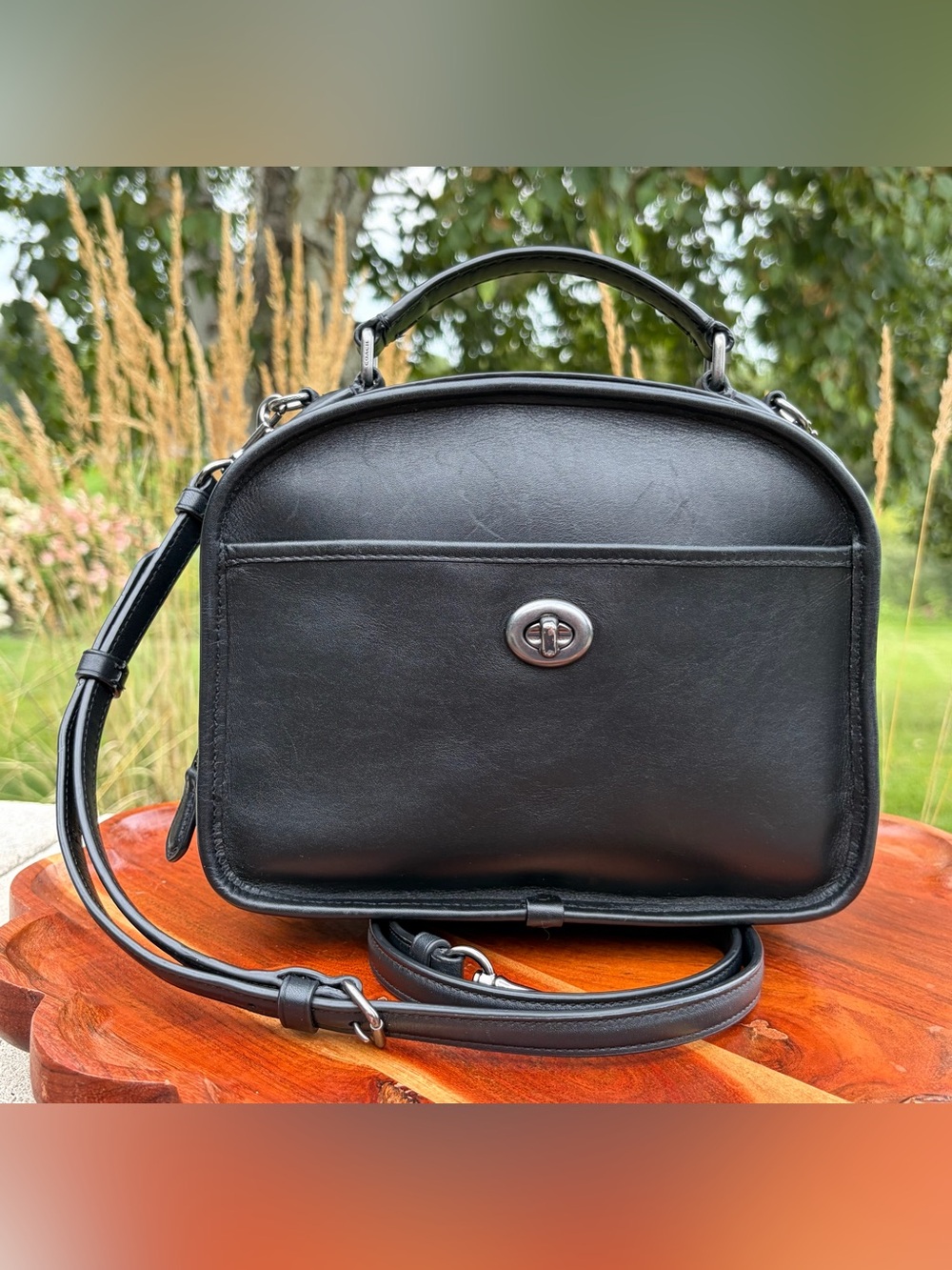 Coach Archive Retro Lunch Pail Black Leather Top handle Crossbody F11785 - Picture 17 of 17